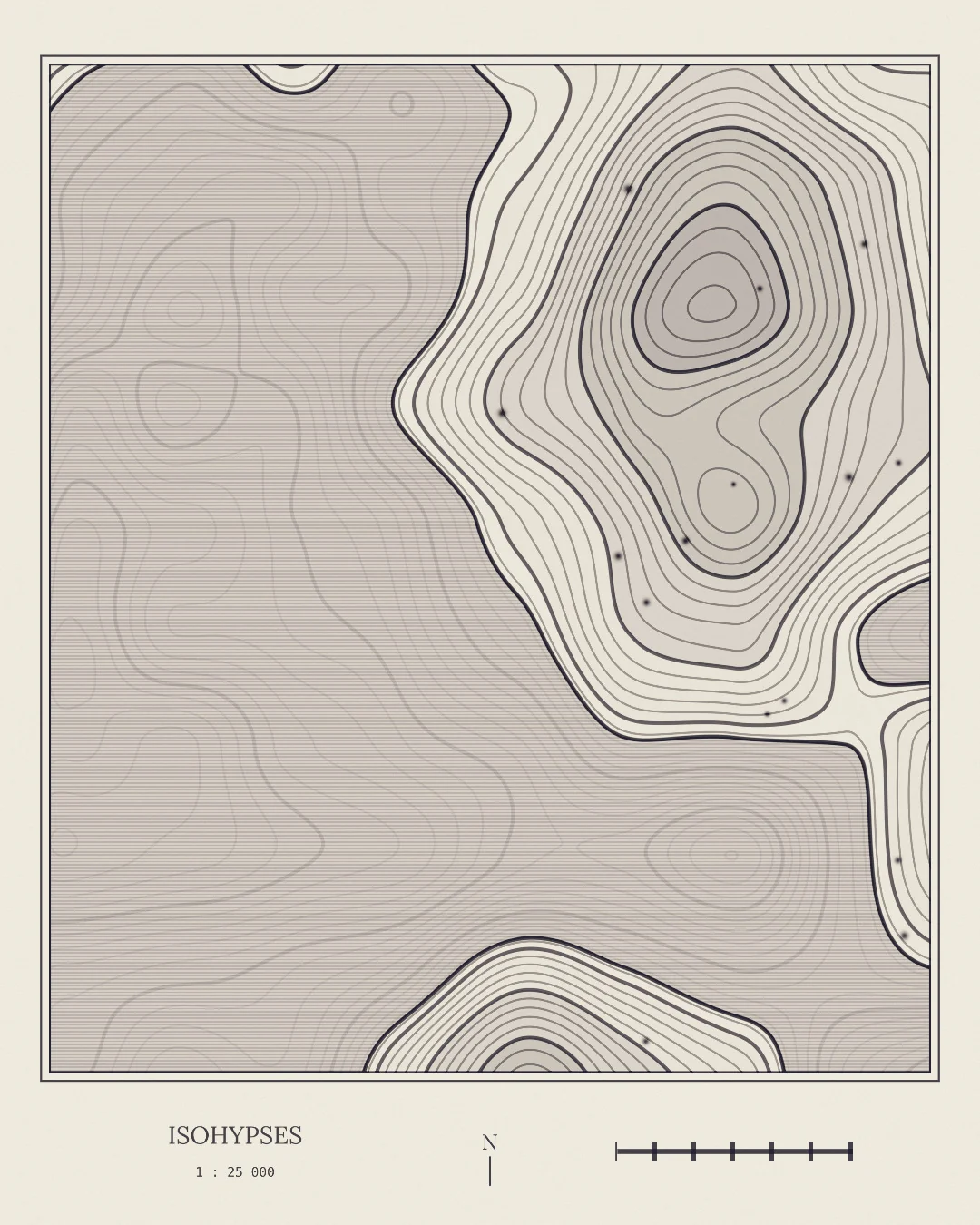 Isohypses: a contour map of a country that does not exist